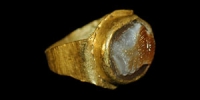 Roman - Gold Ring with  Bearded Portrait Intaglio