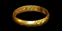 18th Century - Gold Inscribed Mourning Ring - Skull