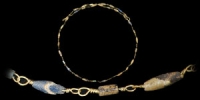 Roman - Gold and Blue Bead Necklace