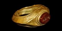 Roman - Gold Ring with Winged Victory Intaglio Gemstone