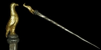 Roman - Silver Pin with Gilt Standing Eagle Terminal
