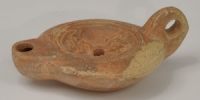 Roman - Oil Lamp - Cupid Playing with Hercules Club and Spear