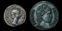 Roman Empire - Orbiana AR Denarius and Galeria Valeria AE Follis