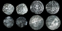 English Medieval - 4 Coins - Henry II Tealby Penny, Edward I Penny, Edward III Halfgroat, Philip and Mary Groat