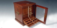 Coin Cabinet - Antique Mahogany - Twenty Trays