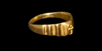 Gold Ring with Pellet Cross Motif