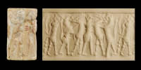 Akkadian Cylinder Seal with Contest Scene