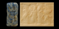 Babylonian Lapis Lazuli Cylinder Seal with God and Mythical Animals