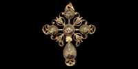Gold and Silver Cross Pendant with Diamonds