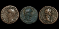 Roman Empire - Tiberius, Vespasian and Domitian - Bronzes