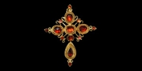 Gold and Garnet Cross Pendant