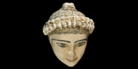 Painted Plaster Female Mummy Portrait Mask