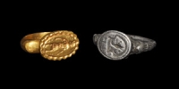 Silver and Copper Seal Matrix Ring Group