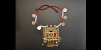 Bedouin White Metal and Bead Necklace