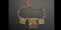 Bedouin White Metal and Glass Necklace
