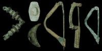 Roman - Five Brooches and Shield Belt Stud