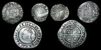 English Tudor - Henry VII Halfgroat, Elizabeth I Sixpence 1569 and Halfgroat