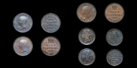 Victoria - 1843, 1844 [2], 1866, 1885 - Half Farthings [3] and Third Farthings[2]