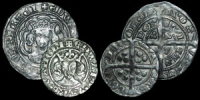English Medieval - Edward III - Pre Treaty Series C Penny and Series G Halfgroat