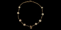 Gold and Polychrome Bead Necklace