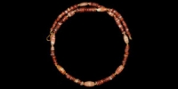 Gold, Banded Agate and Carnelian Necklace