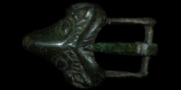 English Medieval - Bronze Rams Head Buckle