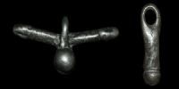 Roman - Two Silver Phallic Pendants