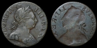 British Milled - George III - Evasion - Halfpenny - Obverse Brockage