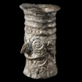 South America - Chimu Culture - Silver Kero Face Beaker