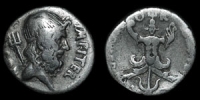 Roman Imperatorial - Rare Sextus Pompey - Neptune Denarius