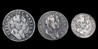 William and Mary - Groat, Threepence and Twopence - 1689 - GVLEELMVS variety to Groat
