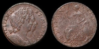 William and Mary - Copper Halfpenny - 1694