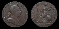 George III - Contemporary Forgery Halfpenny - 1730 (sic)