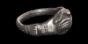 Silver Inscribed Clasped Hands Betrothal Ring