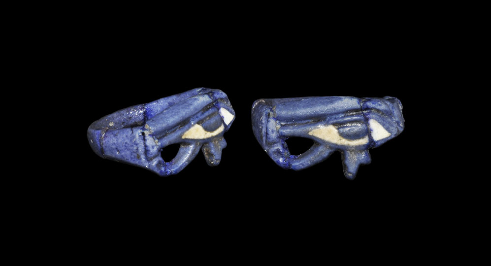 Egyptian Glazed Composition Wedjat Finger Ring