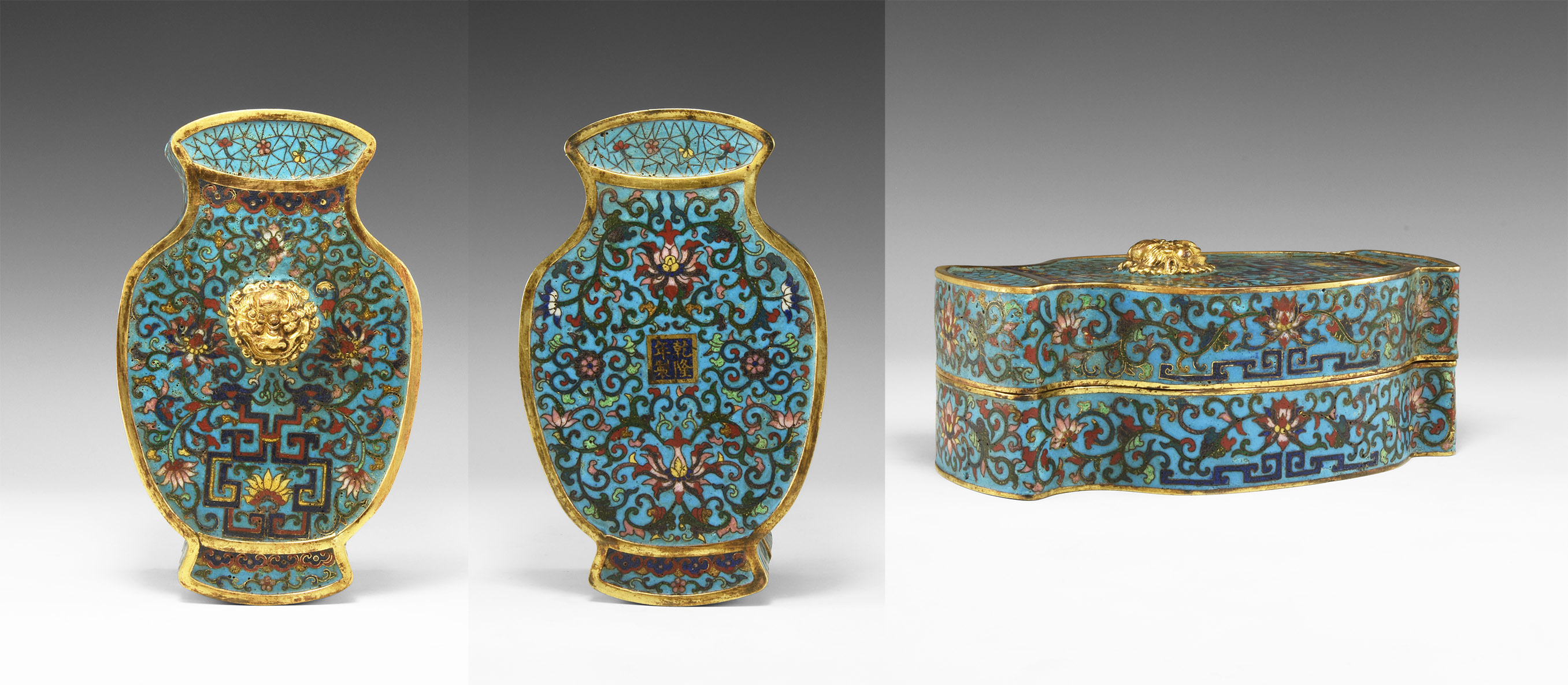 Chinese Cloisonné Enamel Vase Box