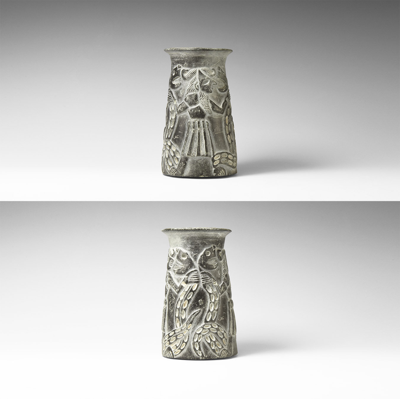 Western Asiatic Bactrian Vase with God Holding Two Serpents