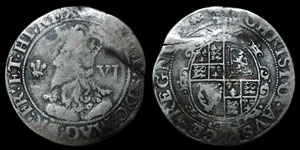 Charles I - Aberystwyth Sixpence - Book