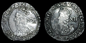 Charles I - Tower Shillings (2) - Triangle, Star