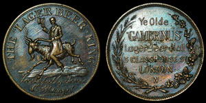 Gambrinus Beer Hall Token - Charles Manzel - London