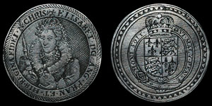van der Passe - Silver Card Counter - Elizabeth I