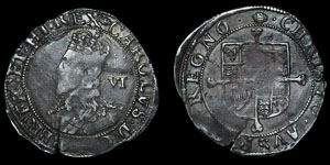 Charles I - Tower Sixpence - Tun