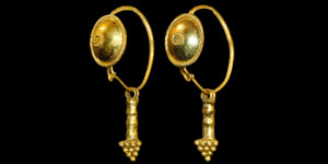 Roman - Gold Granulated Earrings