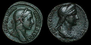 Roman Empire - Sabina and Severus Alexander - Sestertii