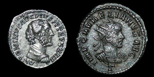 Roman Empire - Antoninus Pius Denarius and Aurelian with Vabalathus Antonianus