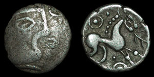 British Celtic - Iceni - Early Face/Horse Type - Silver Unit