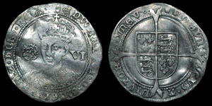 English Tudor - Edward VI - Fine Silver Issue - Sixpence
