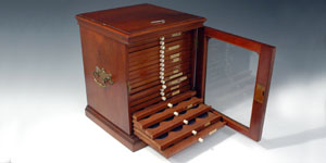 Coin Cabinet - Antique Mahogany - Twenty Trays