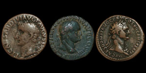 Roman Empire - Tiberius, Vespasian and Domitian - Bronzes