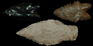 North America - Obsidian Arrowhead and Two Others